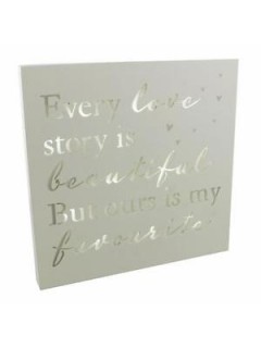 Amore Light Up MDF Wall Plaque 25cm Love Story